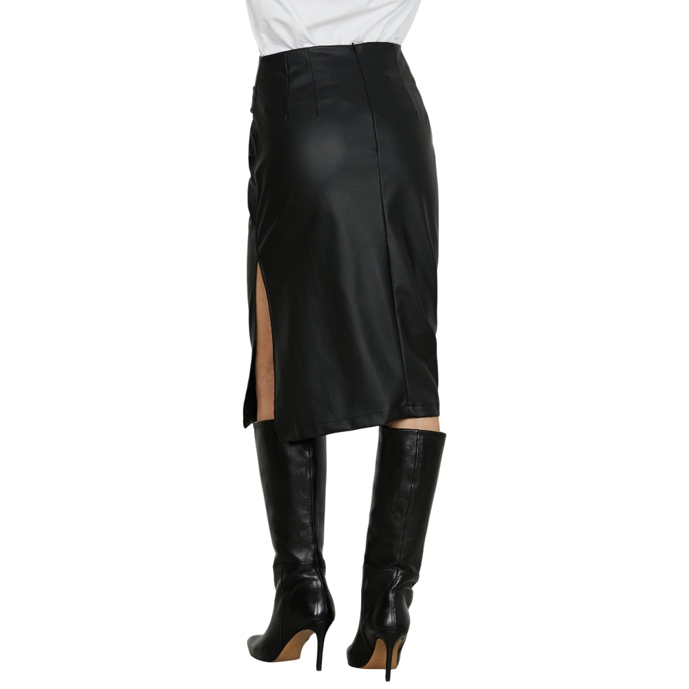 Relish gonna ecopelle longuette nera PARAVI RDA2504299003 Gonne Relish