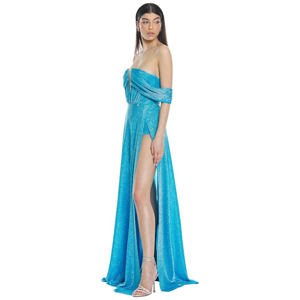 Relish vestito lungo azzurro ASTROFILLITE RCP2409183025 Vestiti Relish