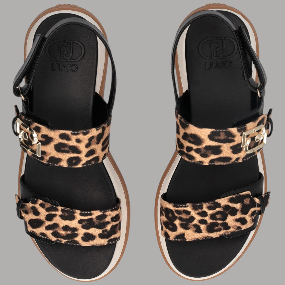 Sandali Liu Jo FIONA 02 Leopardati con Suola Platform e Monogram - Prodotti di Classe