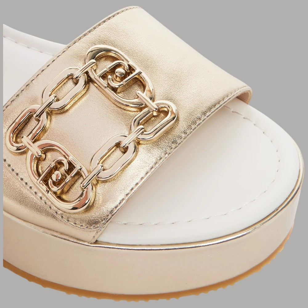 Sandali Oro Platform Donna Liu Jo con Logo e Finiture Metallizzate - Prodotti di Classe