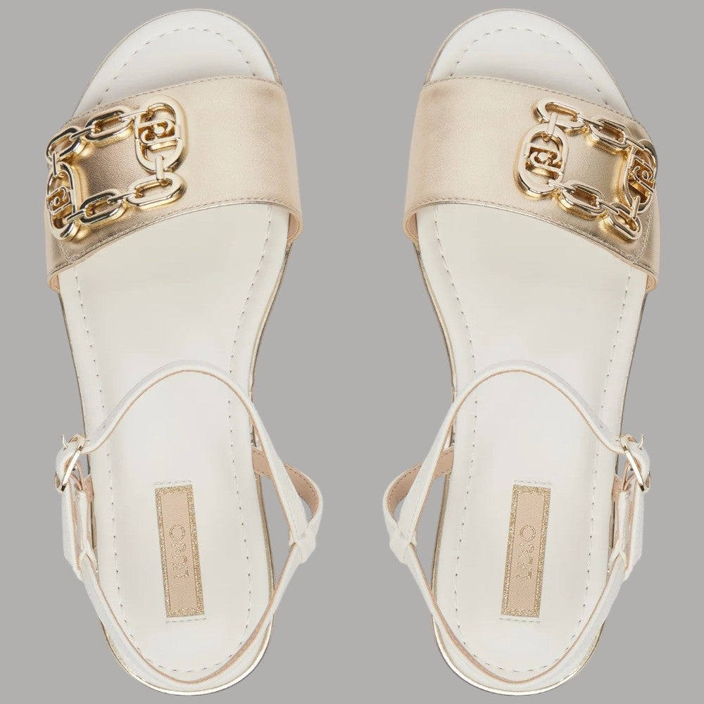 Sandali Oro Platform Donna Liu Jo con Logo e Finiture Metallizzate - Prodotti di Classe