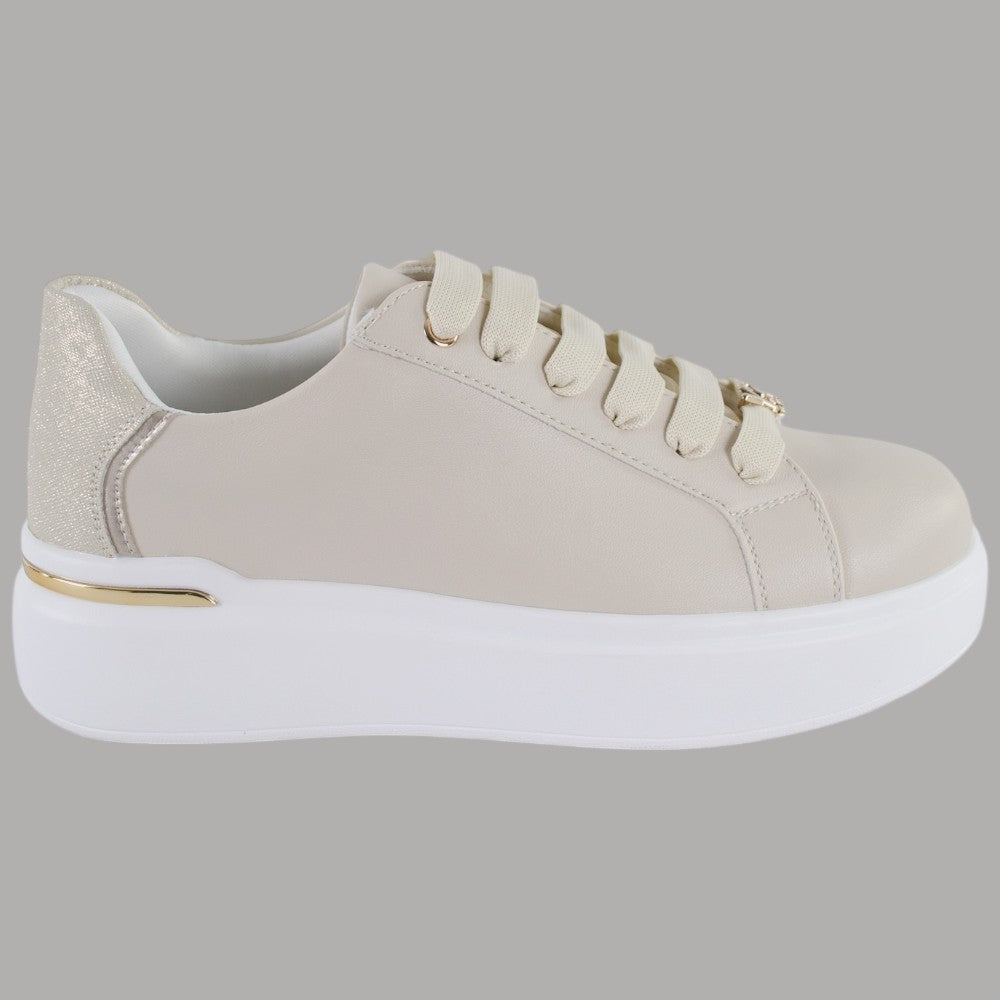 Sneakers Platform YNot GIUSY Sand con Suola Alta e Dettagli Brillanti - Prodotti di Classe