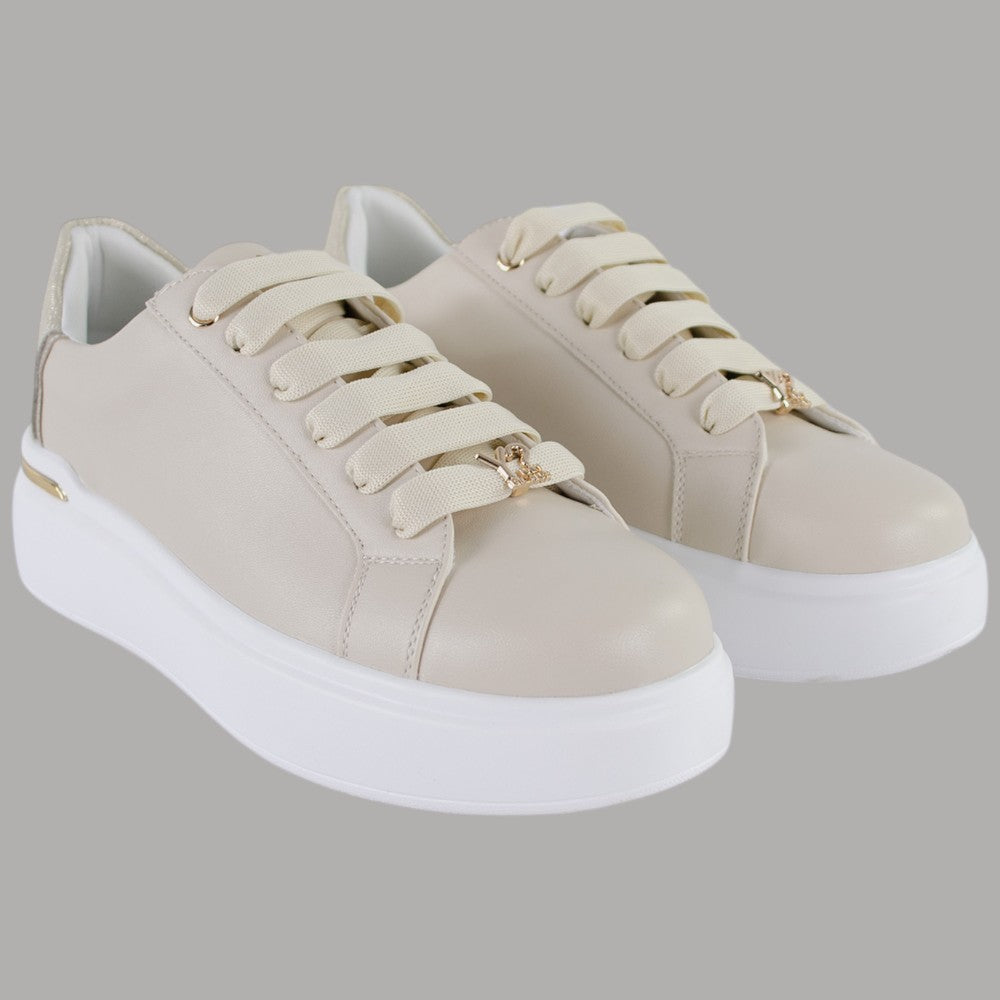 Sneakers Platform YNot GIUSY Sand con Suola Alta e Dettagli Brillanti - Prodotti di Classe