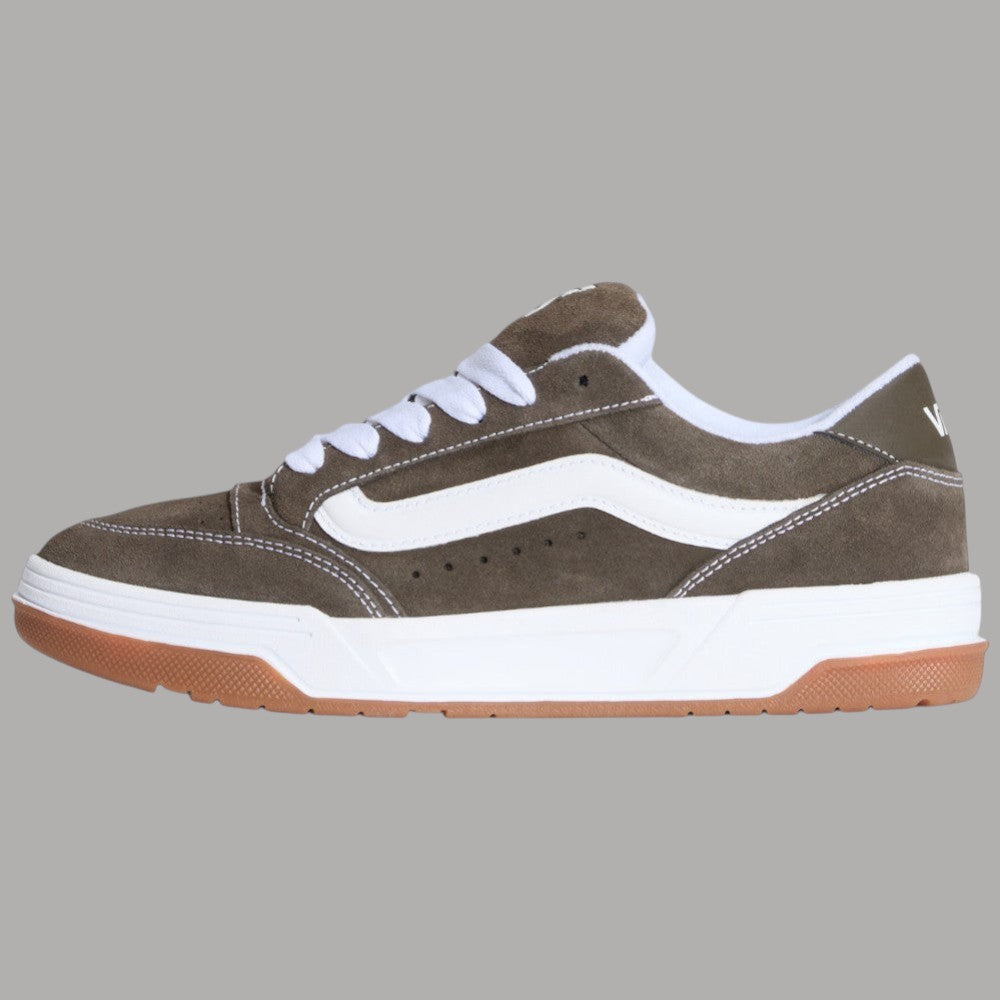 Sneakers Vans suede marrone, lacci bianchi e suola waffle bianca