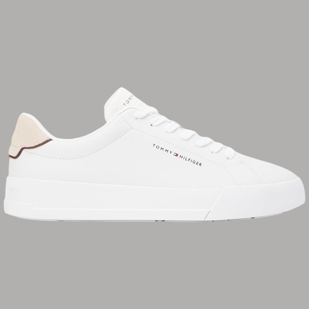 Sneakers in Pelle Bianche Scarpe Tommy Hilfiger con Dettaglio Beige - Prodotti di Classe