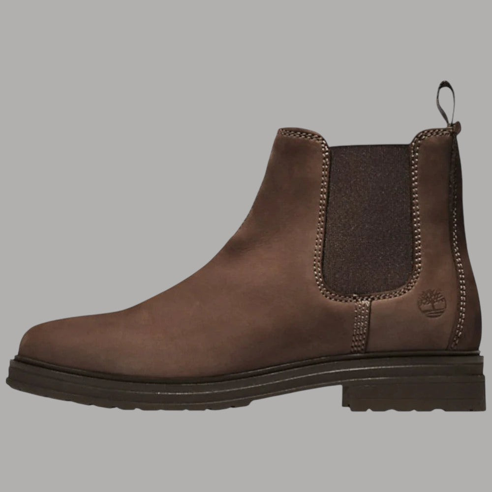 Stivaletti Chelsea in nabuk marrone, elastici laterali, tacco 3,5 cm