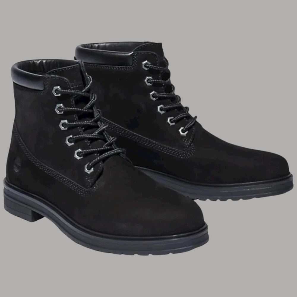 Stivaletti Timberland da donna in nabuk nero impermeabili, collo imbottito e lacci