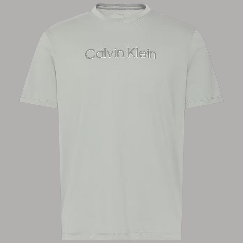T-shirt Calvin Klein bianca in cotone con logo sul petto