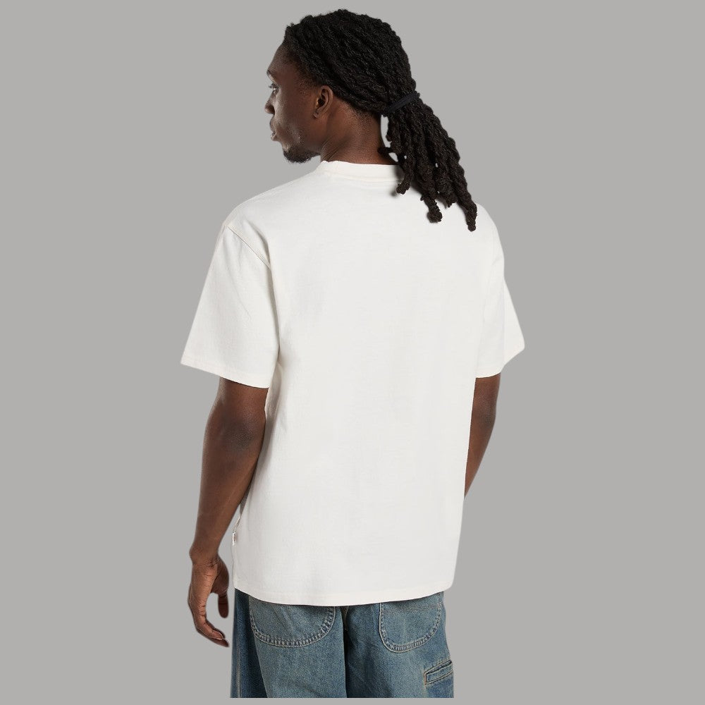 T-shirt Dickies ecru vista posteriore con girocollo e linee pulite