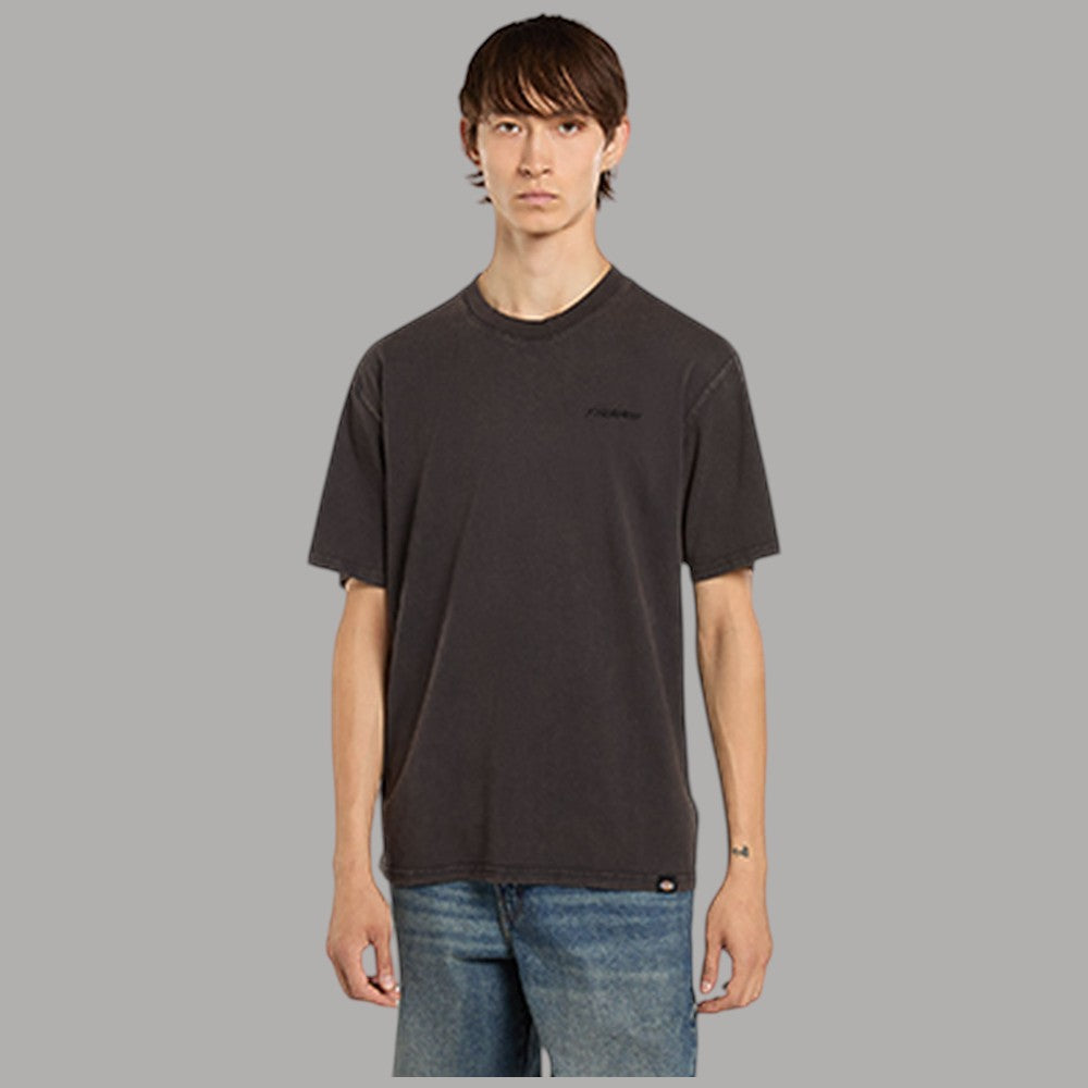 T-shirt cotone regular fit antracite con logo sul petto