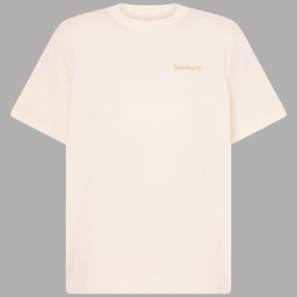 T-shirt Timberland bio bianca, logo piccolo al petto, maniche corte