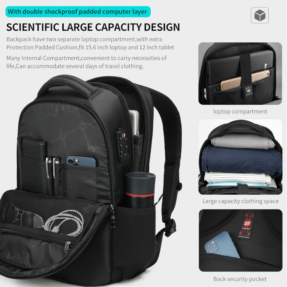 Tigernu zaino da viaggio e lavoro T-B3105 3A nero Zaini Tigernu