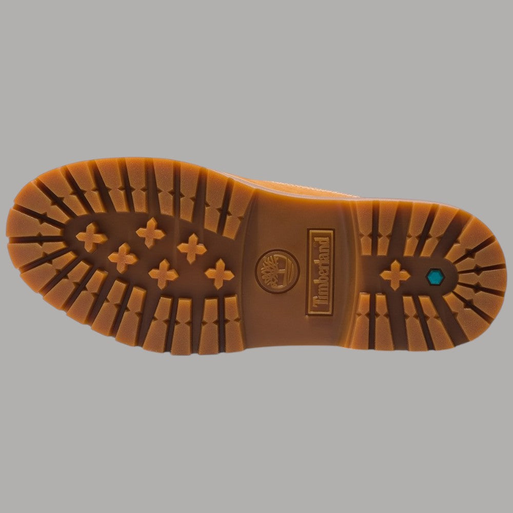 Suola esterna Timberland marrone con intagli e logo al centro