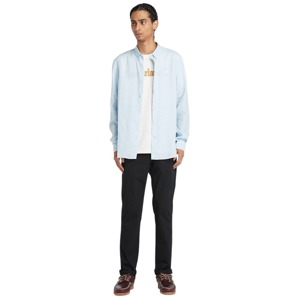 Timberland camicia di lino celeste Mill Brook TB0A2DC3940 Camicie Timberland