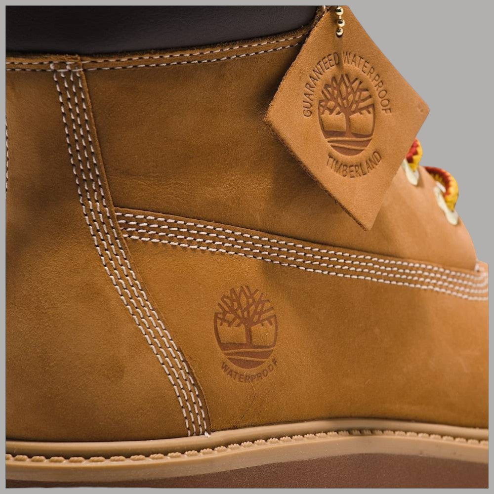 Stivale donna impermeabile giallo in pelle scamosciata, cuciture e logo Timberland