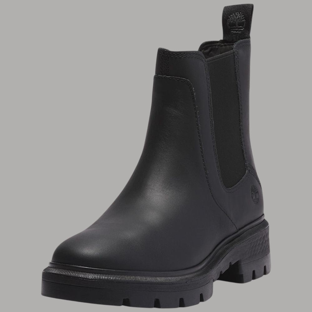 Stivaletto Chelsea Timberland in pelle nera con tomaia liscia e linguetta posteriore