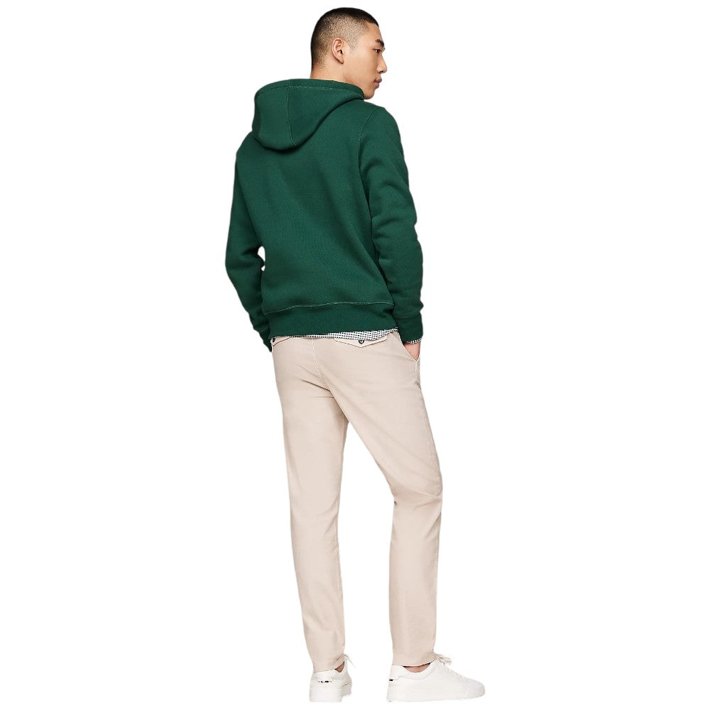 Tommy Hilfiger felpa cappuccio verde logo ricamato MW0MW11599 Felpe Tommy Hilfiger