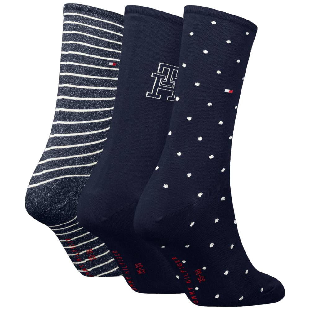 Tommy Hilfiger gift box 3 paia calzini da donna blu 701236464001 - Prodotti di Classe