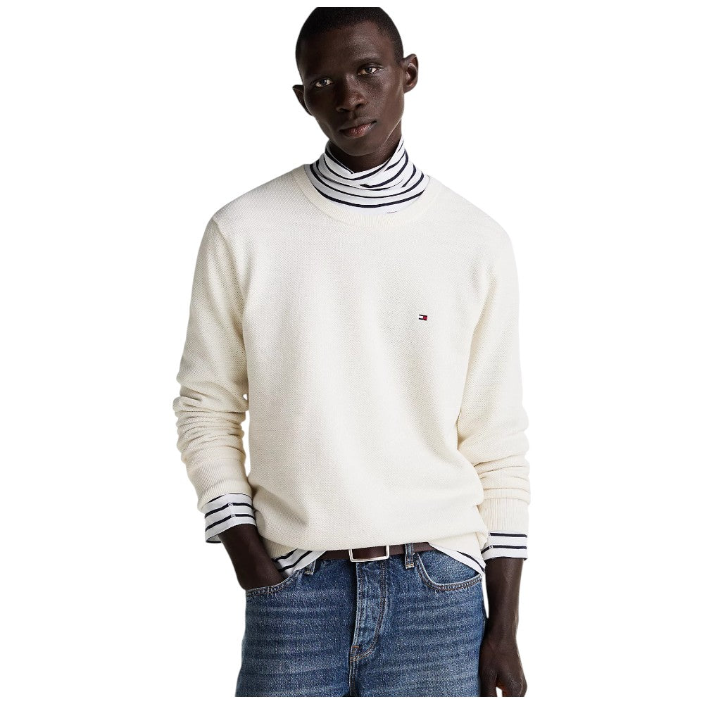 Tommy Hilfiger maglioncino avorio strutturato MW0MW36347Z00 Maglieria Tommy Hilfiger