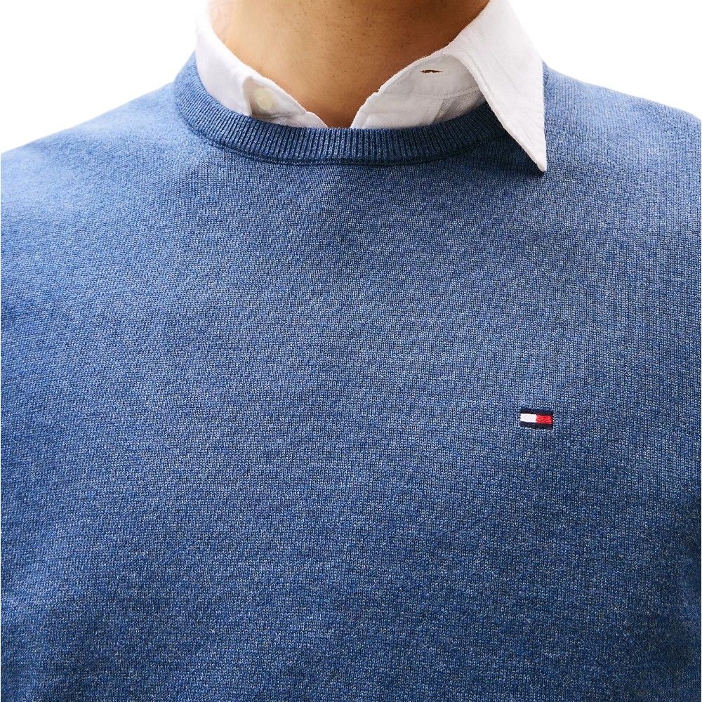 Tommy Hilfiger maglioncino blu denim MW0MW39999DVI Maglieria Tommy Hilfiger