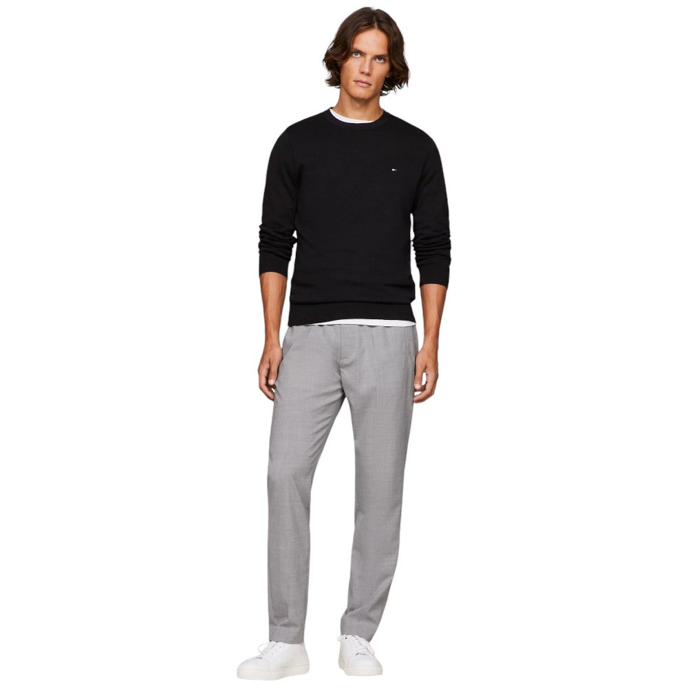 Tommy Hilfiger maglioncino nero classic cotton MW0MW32026 Maglieria Tommy Hilfiger