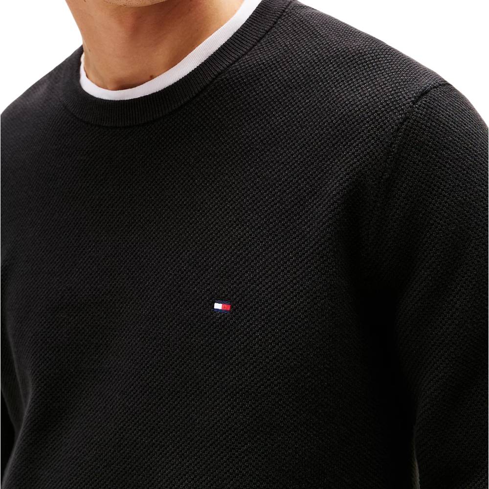 Tommy Hilfiger maglione nero strutturato MW0MW36347BDS - Prodotti di Classe