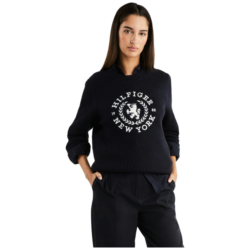 Tommy Hilfiger pullover blu a coste WW0WW41146 Maglieria Tommy Hilfiger