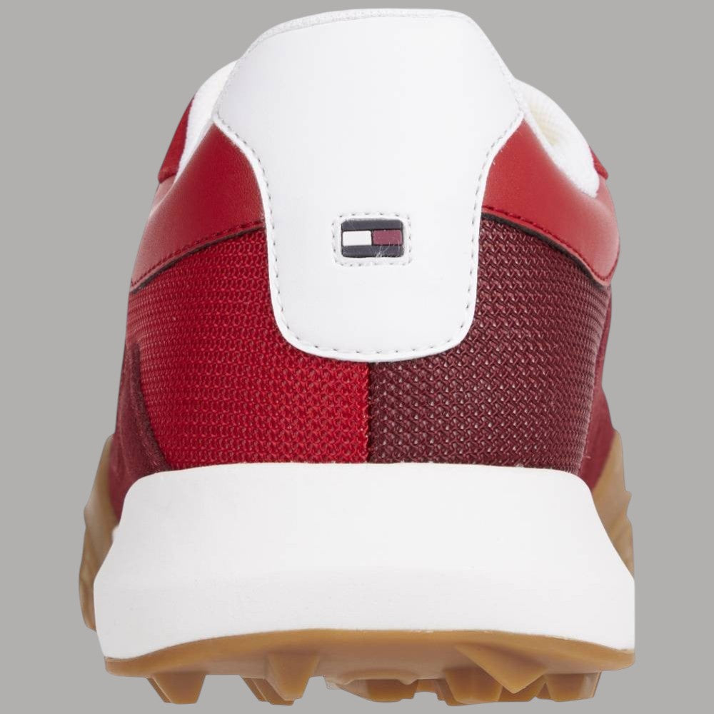 Scarpe Tommy Hilfiger rosse con tallone bianco e linguetta con dettaglio a bandiera