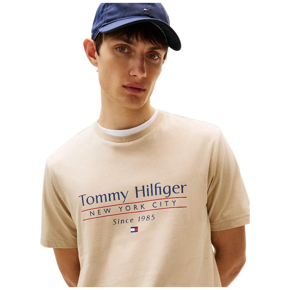 Tommy Hilfiger t-shirt beige con stampa MW0MW38621RBT T-shirt Tommy Hilfiger