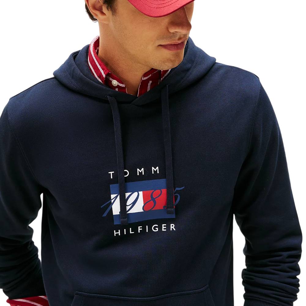 Tommy hilfiger felpa blu con cappuccio MW0MW41332DW5 - Prodotti di Classe