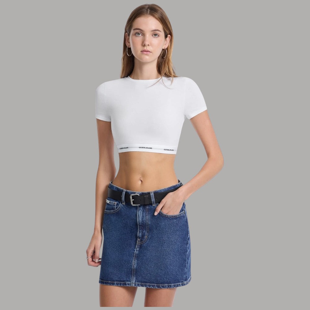 Top Guess GJ: Cropped con Fascia Logata per Look Audace - Prodotti di Classe