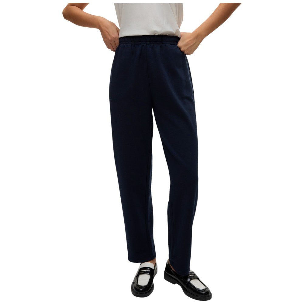 Pantaloni felpa Vero Moda Ronja blu scuro con vita elasticizzata e gamba dritta