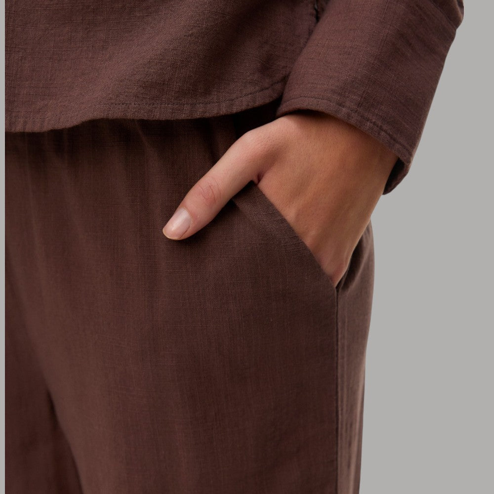 Vero Moda Pantaloni Wide Leg Cotton Linen Vita Medio Elasticizzata - Prodotti di Classe