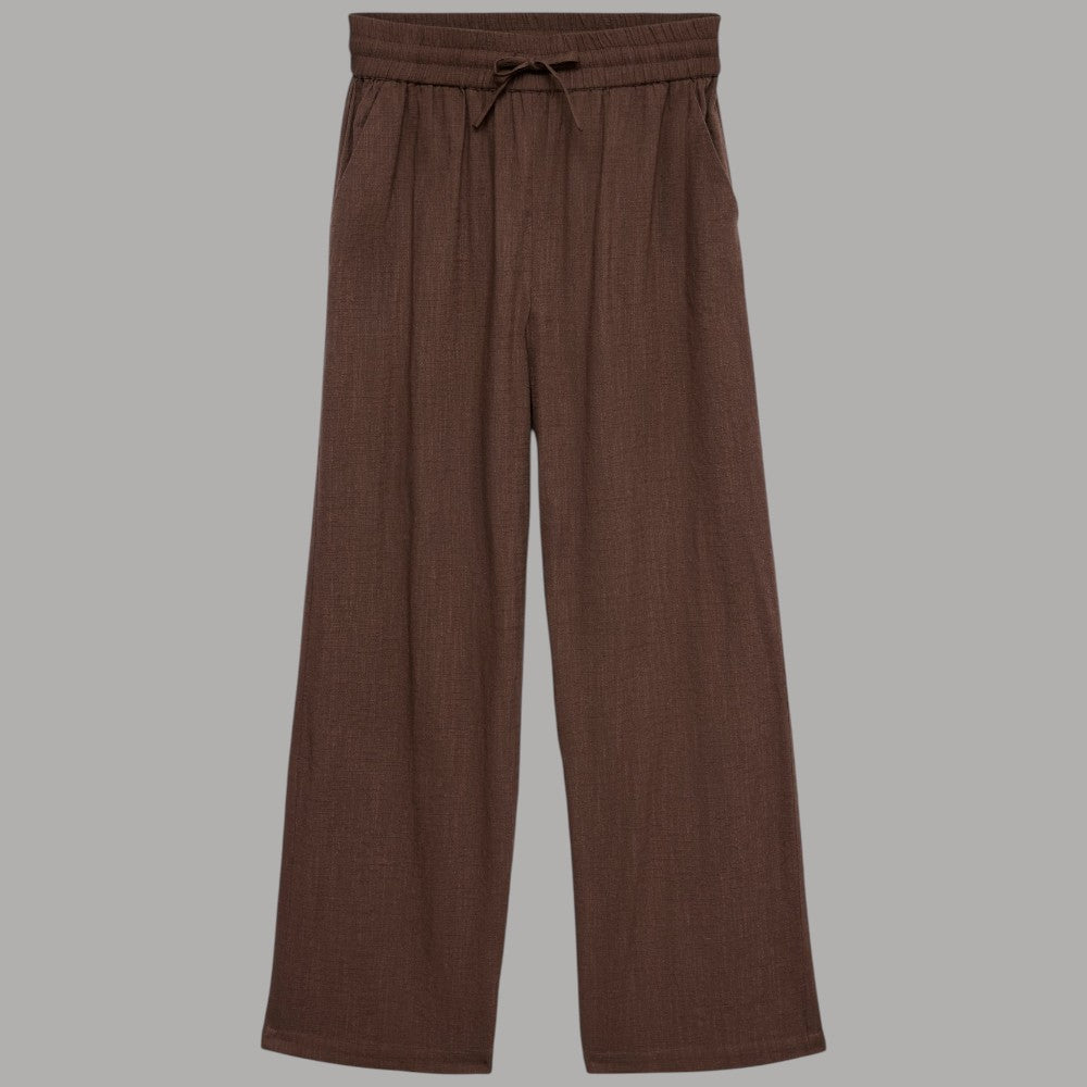 Vero Moda Pantaloni Wide Leg Cotton Linen Vita Medio Elasticizzata - Prodotti di Classe