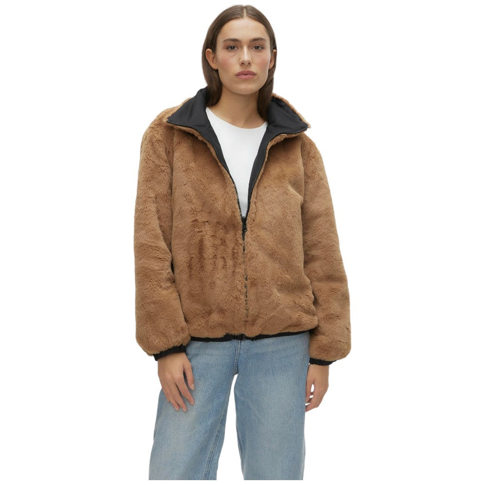 Vero Moda giacca pelliccia eco reversibile marrone nero 10292579 Giubbini Vero Moda