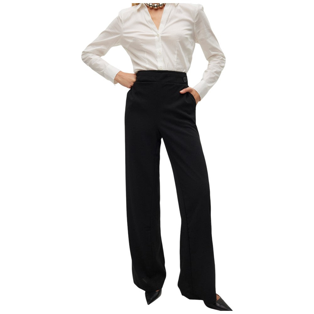 Vero Moda pantaloni neri wide pant Liva 10294485 Pantaloni Vero Moda