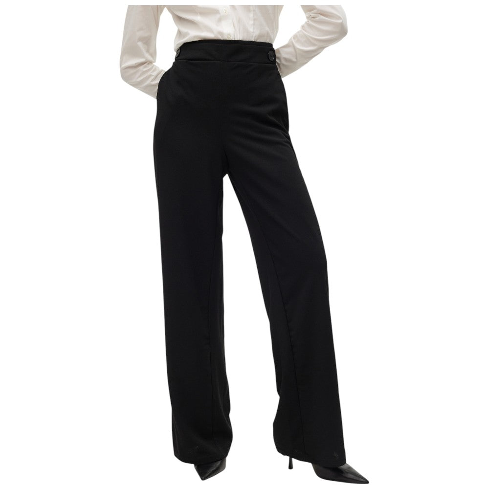 Vero Moda pantaloni neri wide pant Liva 10294485 Pantaloni Vero Moda
