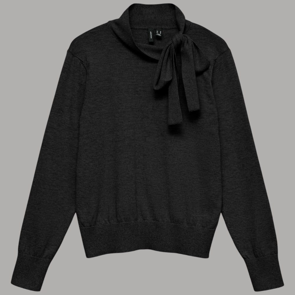 Vero Moda pullover collo annodato NINA 10343626 Nero - Prodotti di Classe