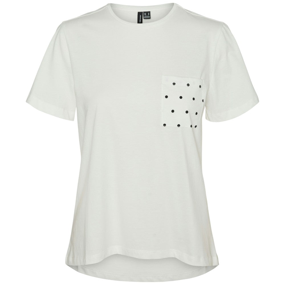 Vero Moda t-shirt bianca con taschino art. Kaia 10322565 T-shirt Vero Moda