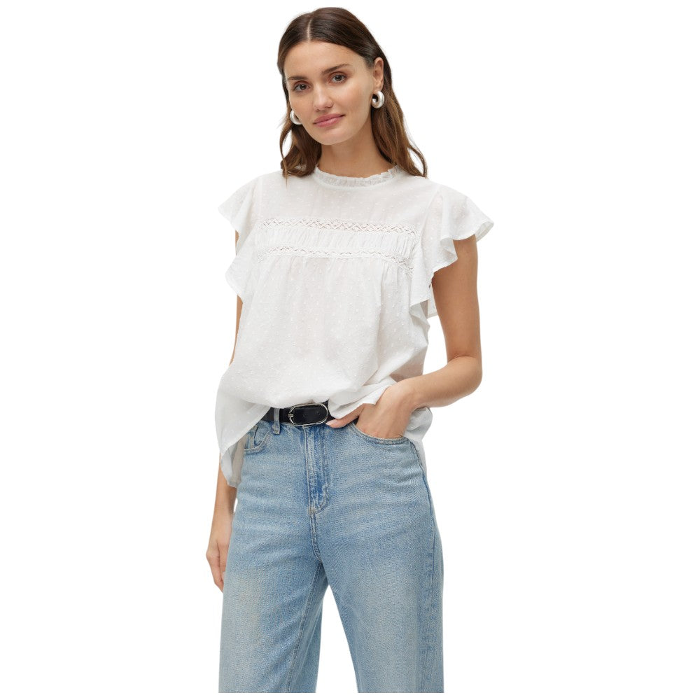 Vero Moda top bianco in pizzo Trine 10301205 T-shirt Vero Moda