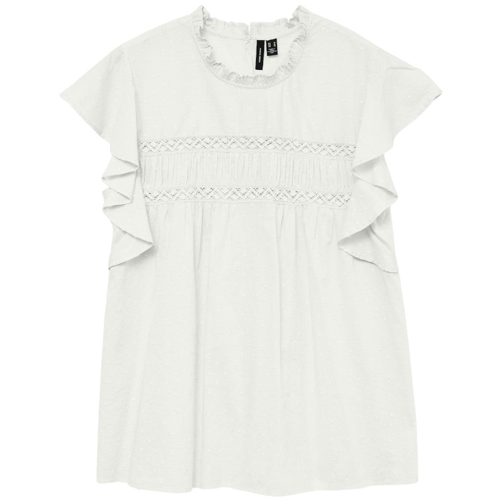 Vero Moda top bianco in pizzo Trine 10301205 T-shirt Vero Moda
