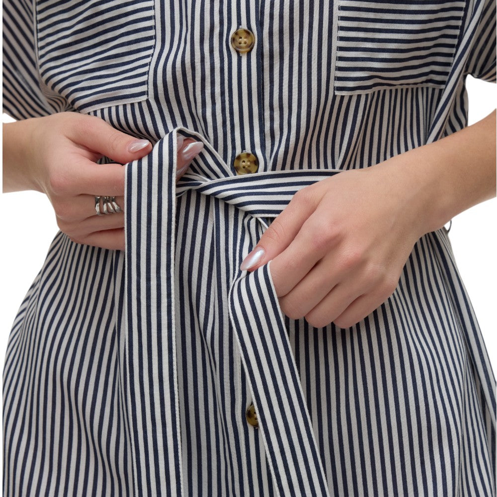 Vero Moda vestito a righe blu e bianca Bumpy 10325828 Vestiti Vero Moda