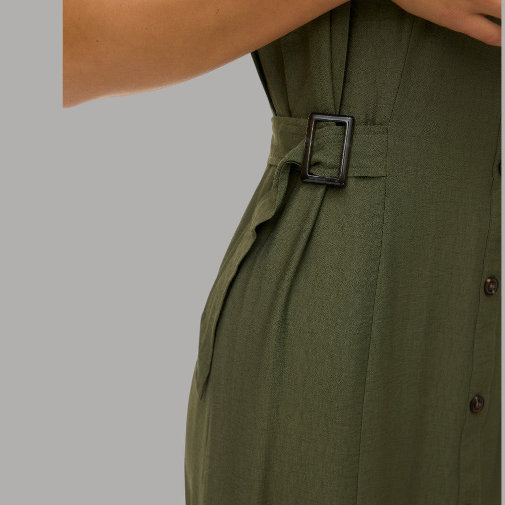 Vestito Camicia Lungo Smanicato Vero Moda con Tasche e Cintura - Prodotti di Classe
