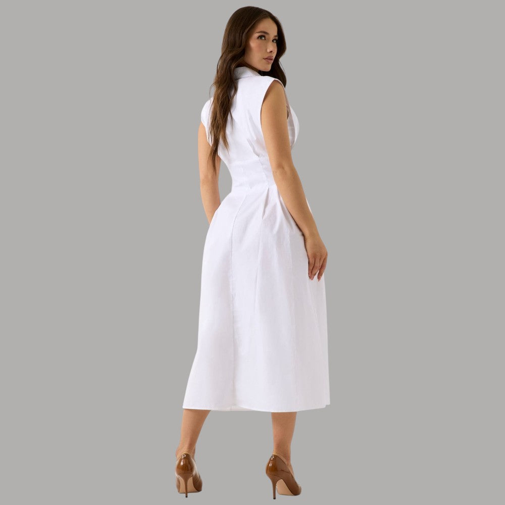 Guess vestito chemisier bianco W6GKA0W2353 - Prodotti di Classe