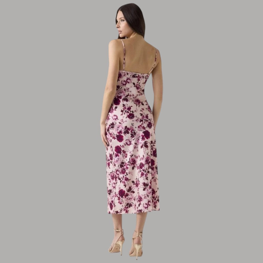 Vestito Guess Midi in Raso Floreale AKILINA Sleeveless Elegante - Prodotti di Classe