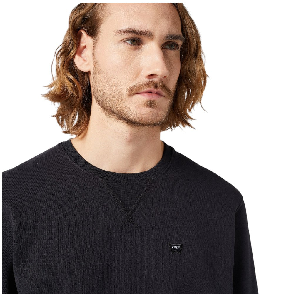 Wrangler felpa nera logo piccolo 112350535 Felpe Wrangler