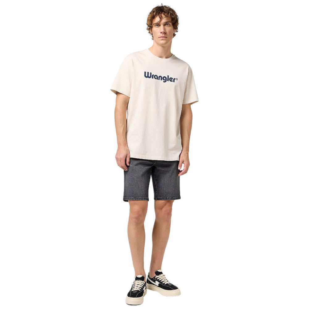 Wrangler t-shirt panna logo grande stampato 112350523 T-shirt Wrangler