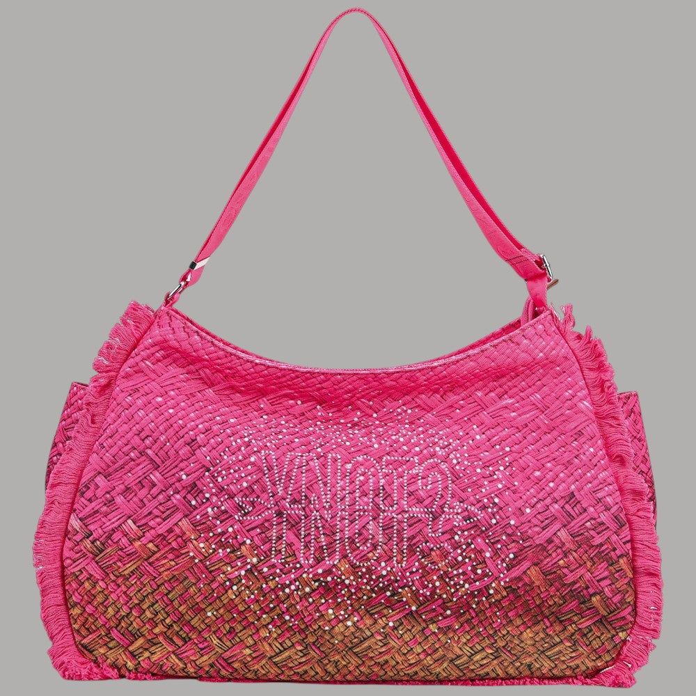 YNot Borsa Hobo Macao XL Sfumata con Frange Decor e Charm - Prodotti di Classe