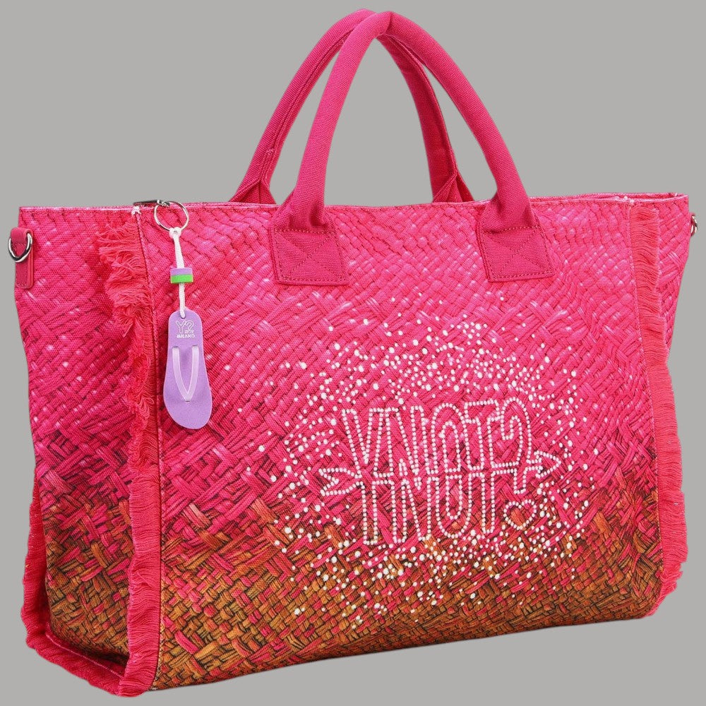 YNot Borsa Mare Grande Intrecciata con Frange e Tracolla regolabile - Prodotti di Classe