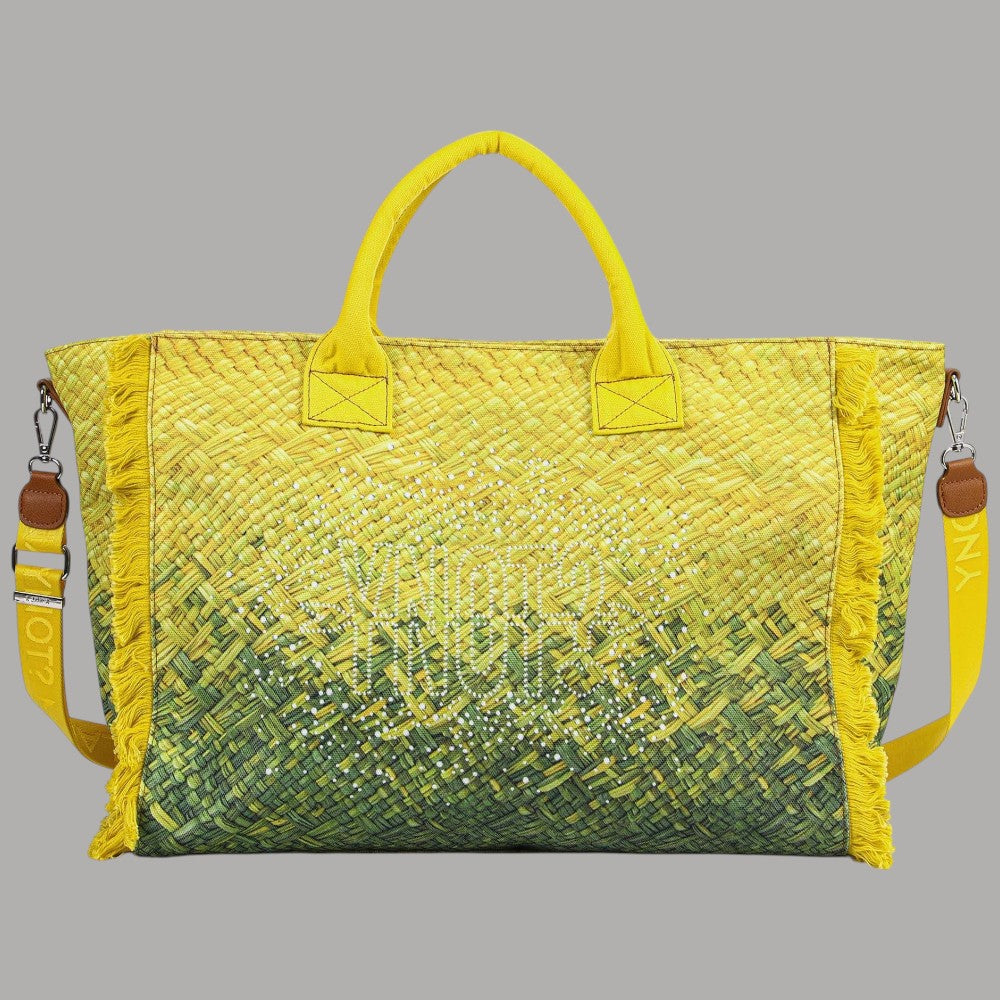 YNot Borsa Mare Grande Intrecciata con Frange e Tracolla regolabile - Prodotti di Classe